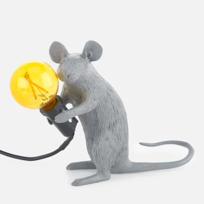 Seletti Sitting Mouse Lamp - Grey