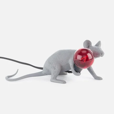 Seletti Lying Mouse Lamp - Grey