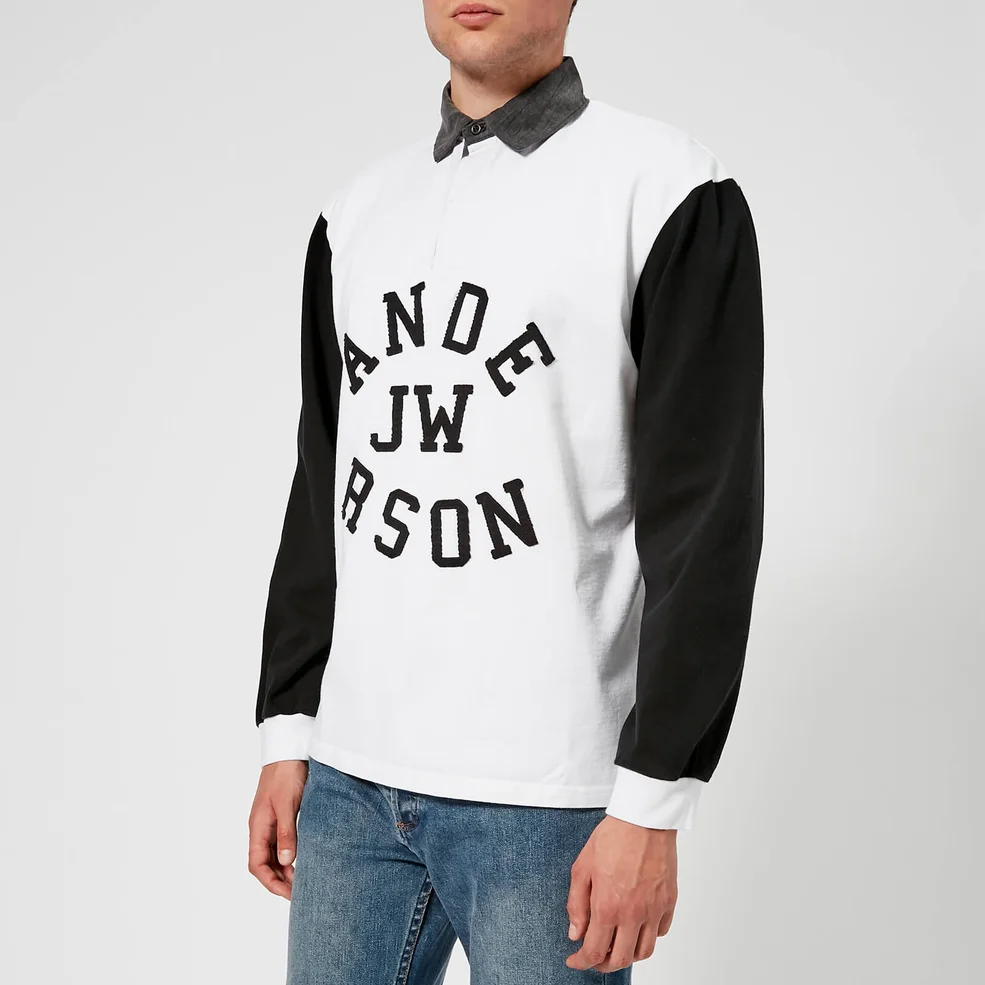 JW Anderson Men's Rugby Long Sleeved Polo Shirt - White Image 1
