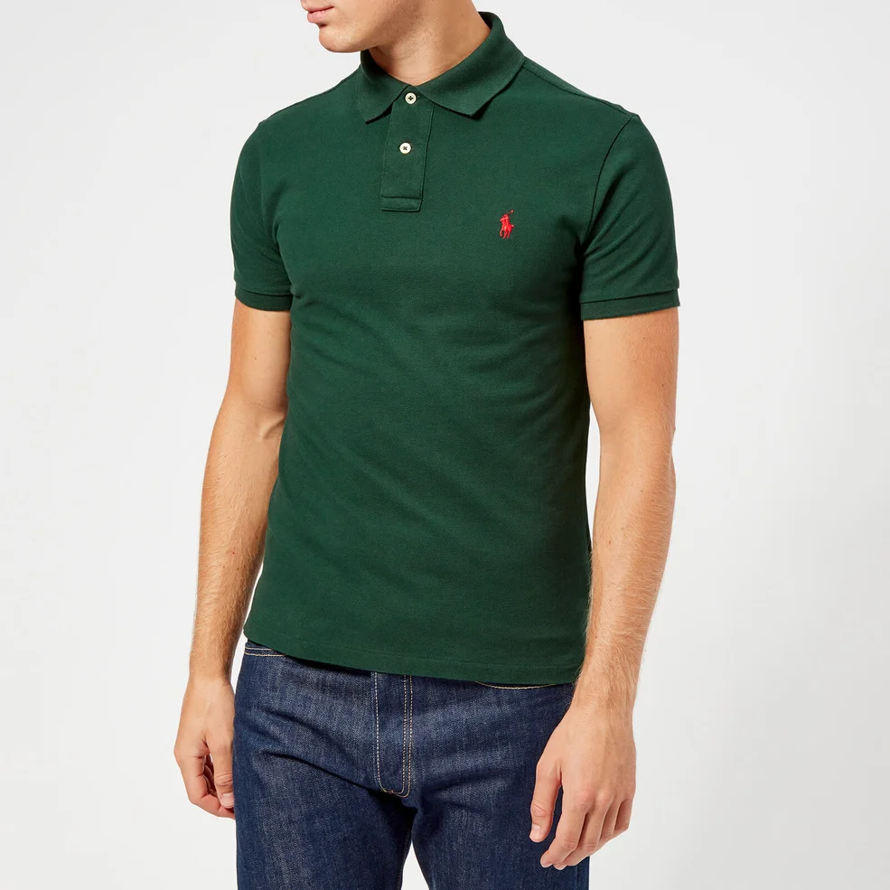 Polo Ralph Lauren Men's Slim Fit Short Sleeve Polo Shirt - College Green Image 1