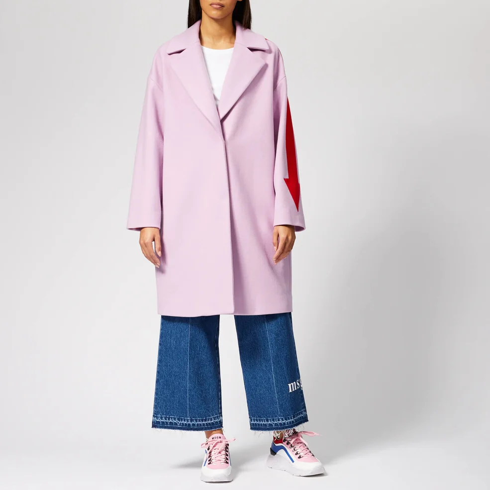 MSGM Women's Coat with Arrow Down the Side - Pink Image 1