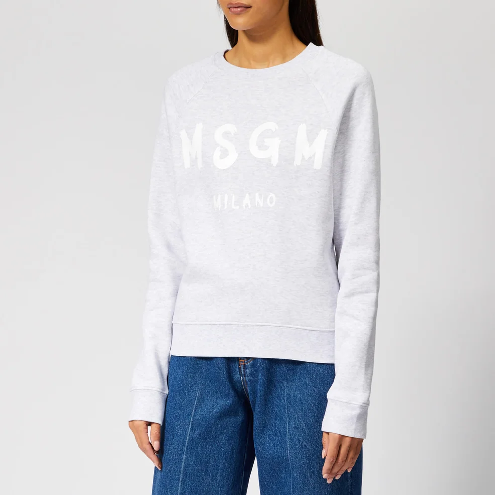 MSGM Women's Sweatshirt with Logo - Grey Image 1