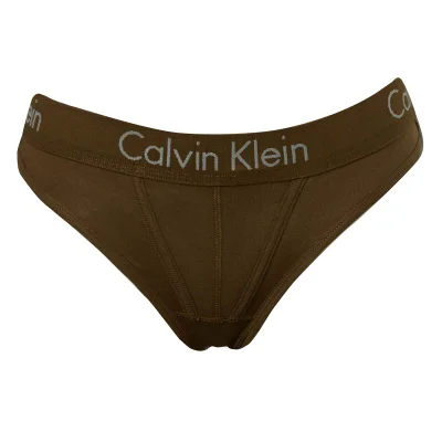 Calvin Klein Women's Logo Band Thong - Khaki