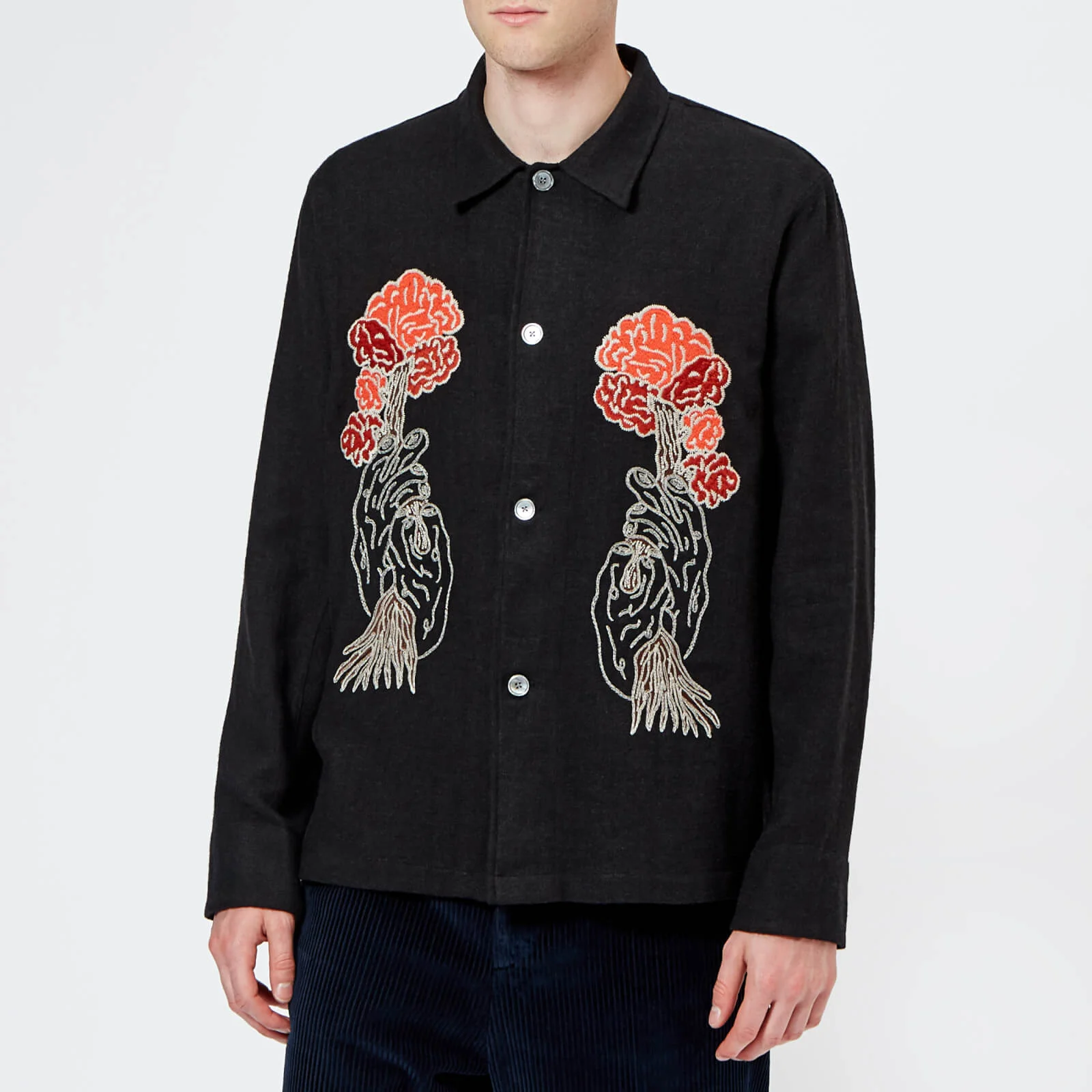 Our Legacy Men's Box Shirt with Embroidery - Blue Image 1