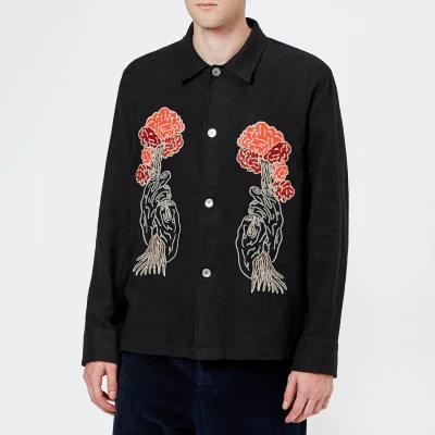 Our Legacy Men's Box Shirt with Embroidery - Blue