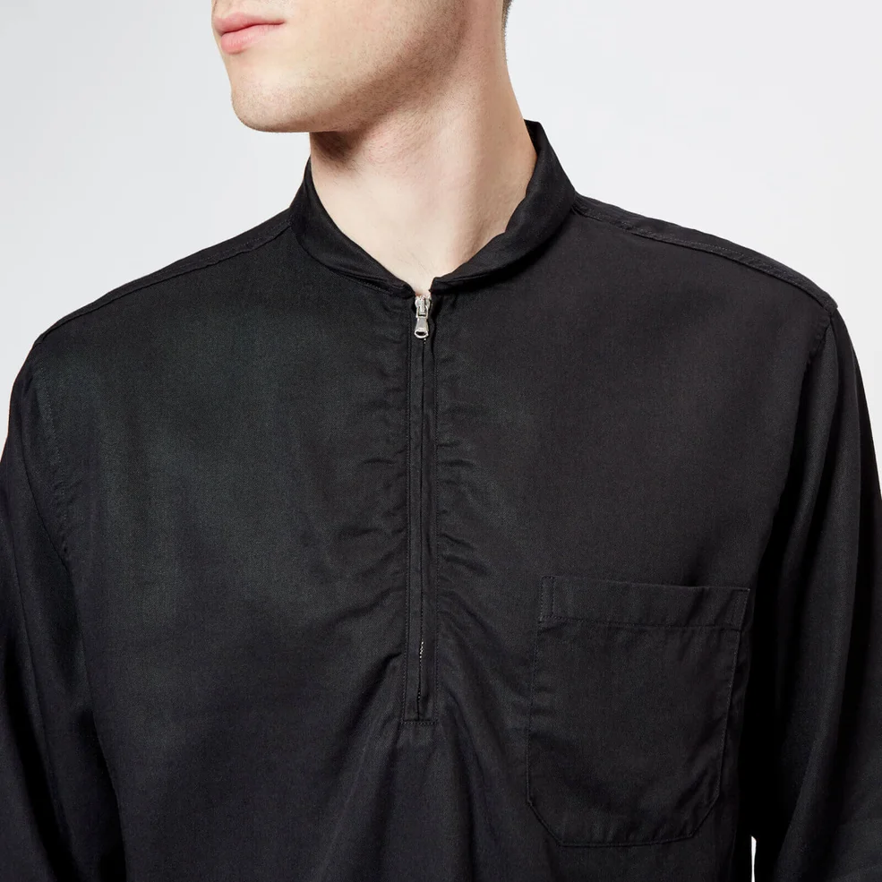 Our Legacy Men's Shawl Zip Collar Shirt - Black Image 1