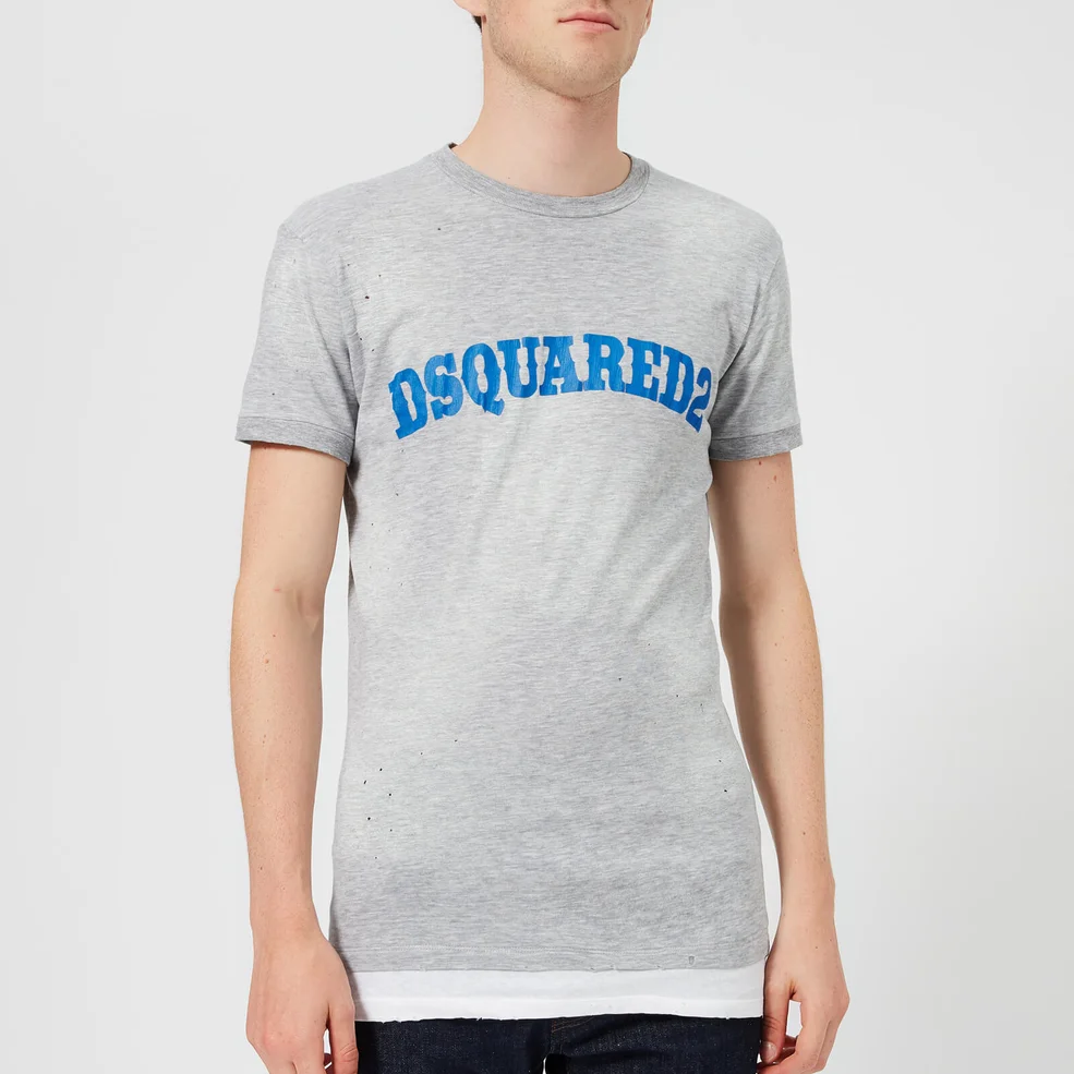 Dsquared2 Men's Dan Fit Destroyed T-Shirt - Grey Melange Image 1