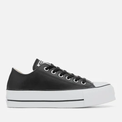 Converse Women's Chuck Taylor All Star Lift Clean Ox Leather Trainers - Black/White
