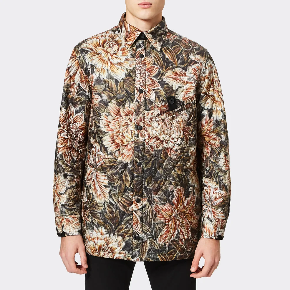 Y-3 Men's All Over Print Quilted Shirt - Flower Camo AOP Image 1