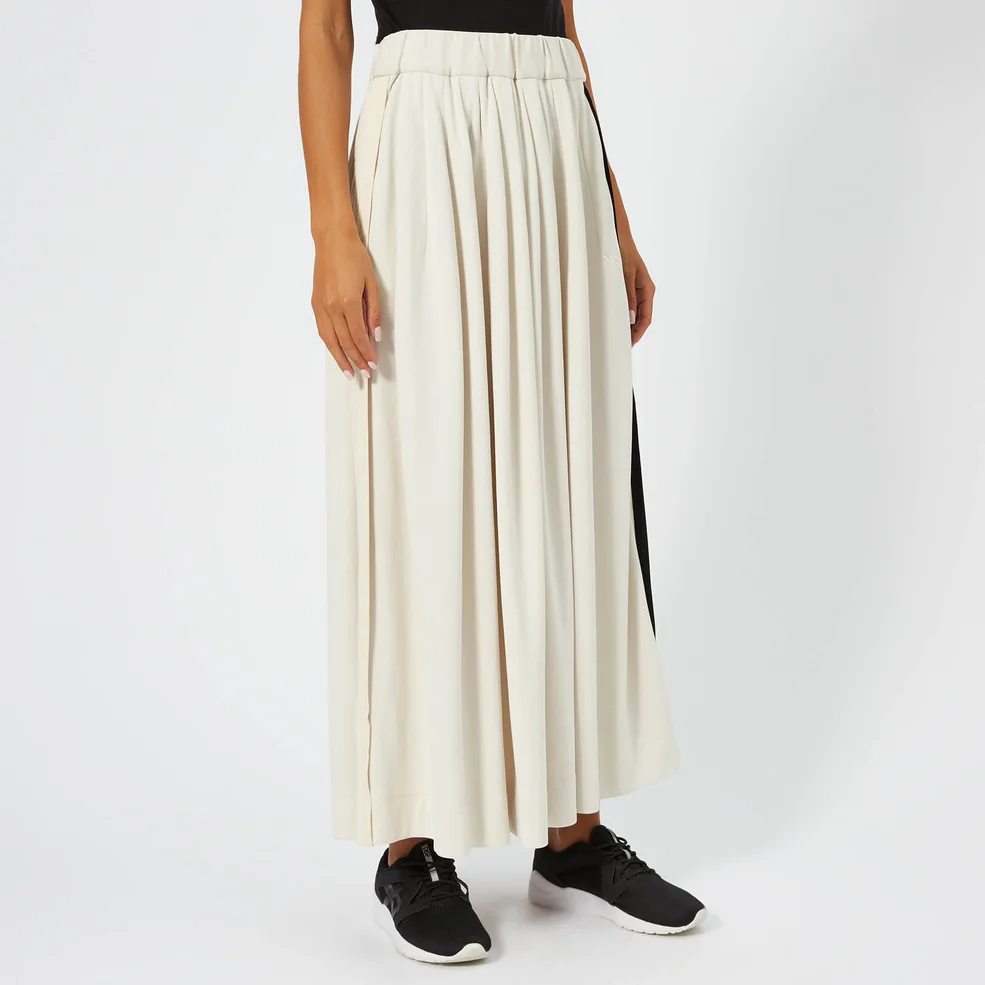 Y-3 Women's 3 Stripe Selvedge Matt Track Skirt - Champaign/Black Image 1