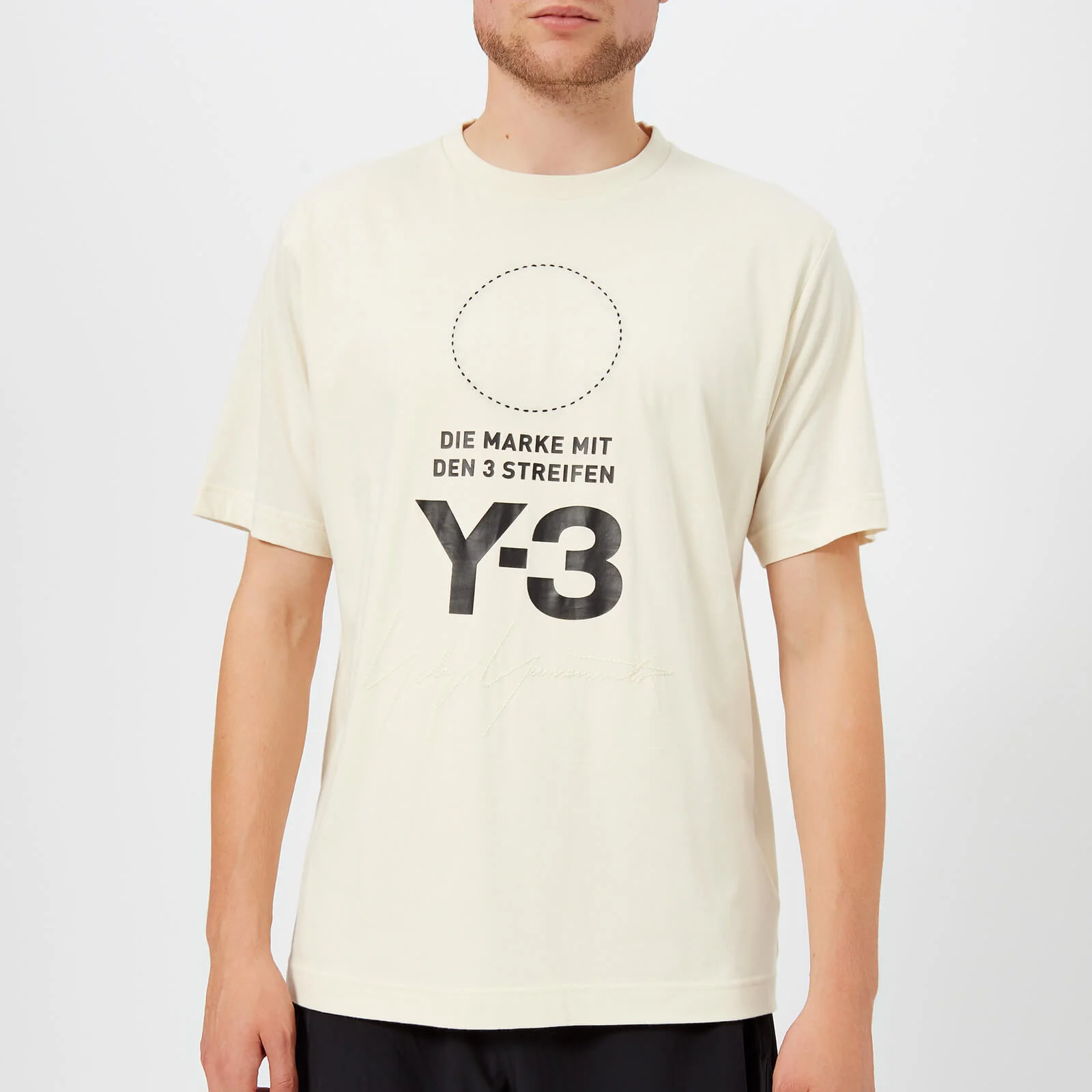 Y-3 Men's Stacked Logo Short Sleeve T-Shirt - Champagne/Black Image 1