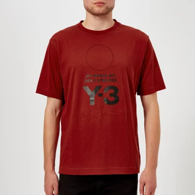 Y-3 Men's Stacked Logo Short Sleeve T-Shirt - Rust Red