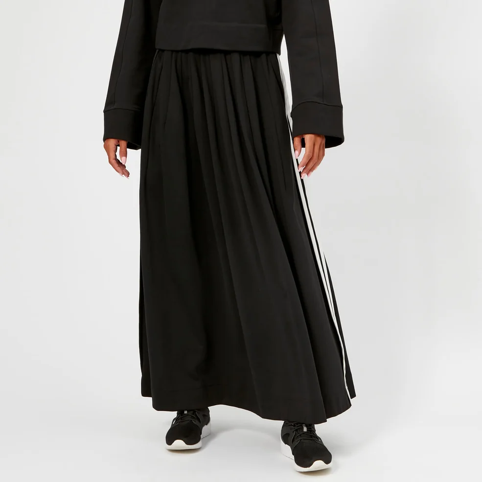 Y-3 Women's 3 Stripe Selvedge Matt Track Skirt - Black/Core White Image 1