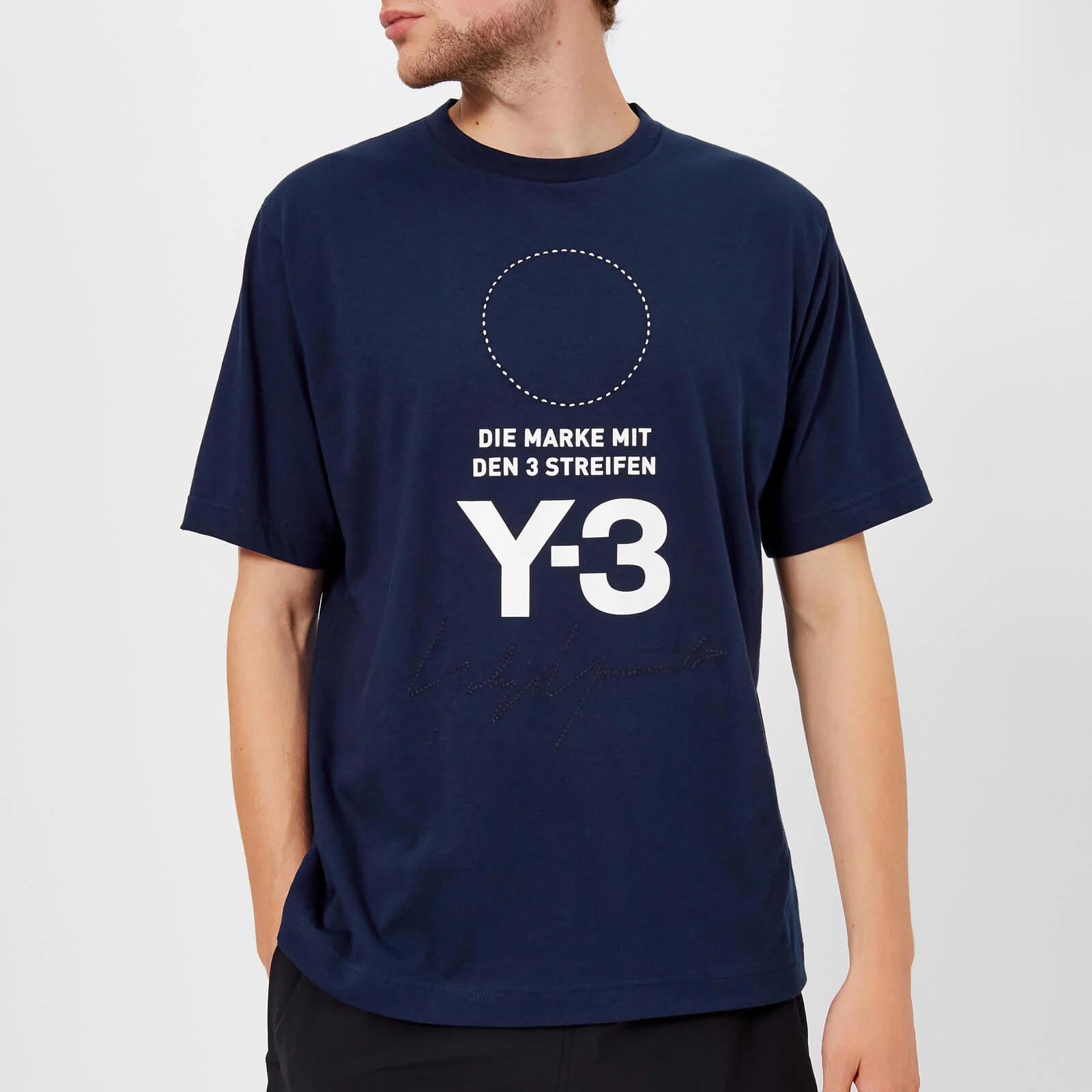 Y-3 Men's Stacked Short Sleeve T-Shirt - Night Indigo Image 1