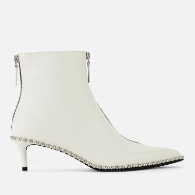 Alexander Wang Women's Eri Low Heel Leather Ankle Boots - White