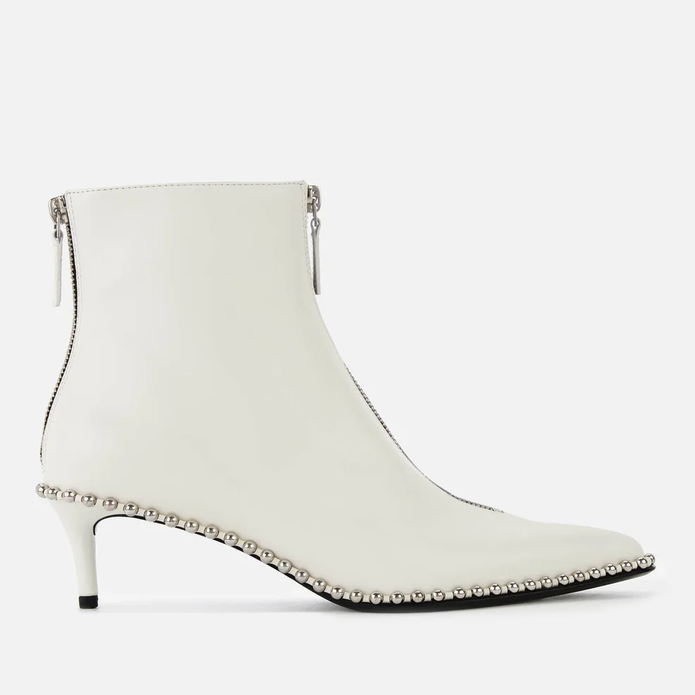 Alexander Wang Women's Eri Low Heel Leather Ankle Boots - White Image 1