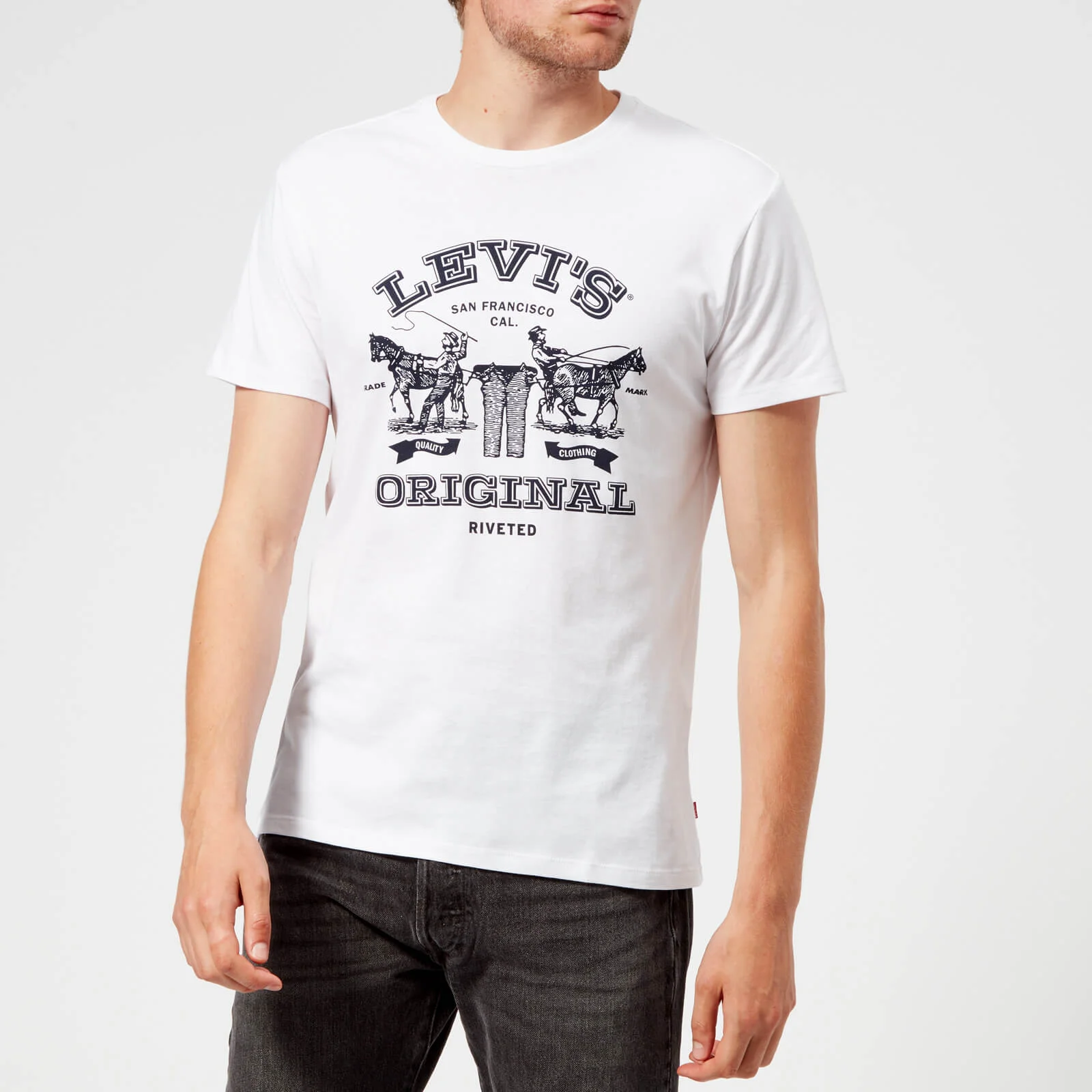 Levi's Men's 2 Horse Graphic T-Shirt - White Image 1