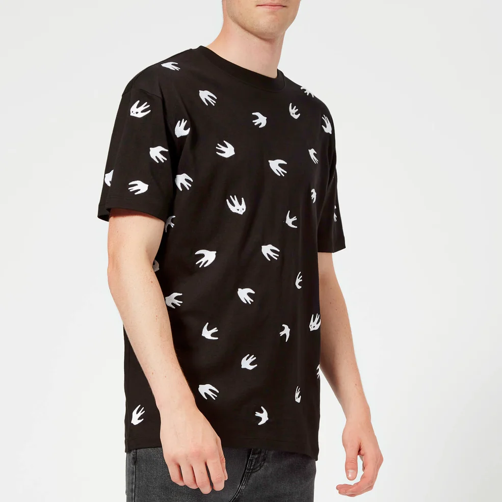 McQ Alexander McQueen Men's Dropped Shoulder Mini Swallow T-Shirt - Darkest Black Image 1
