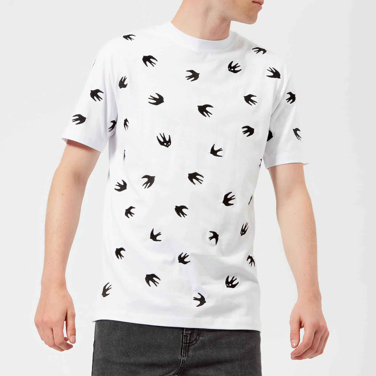 McQ Alexander McQueen Men's Dropped Shoulder Mini Swallow T-Shirt - Optic White Image 1