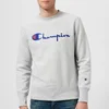 Champion Men's Crew Neck Script Sweatshirt - Grey - Image 1
