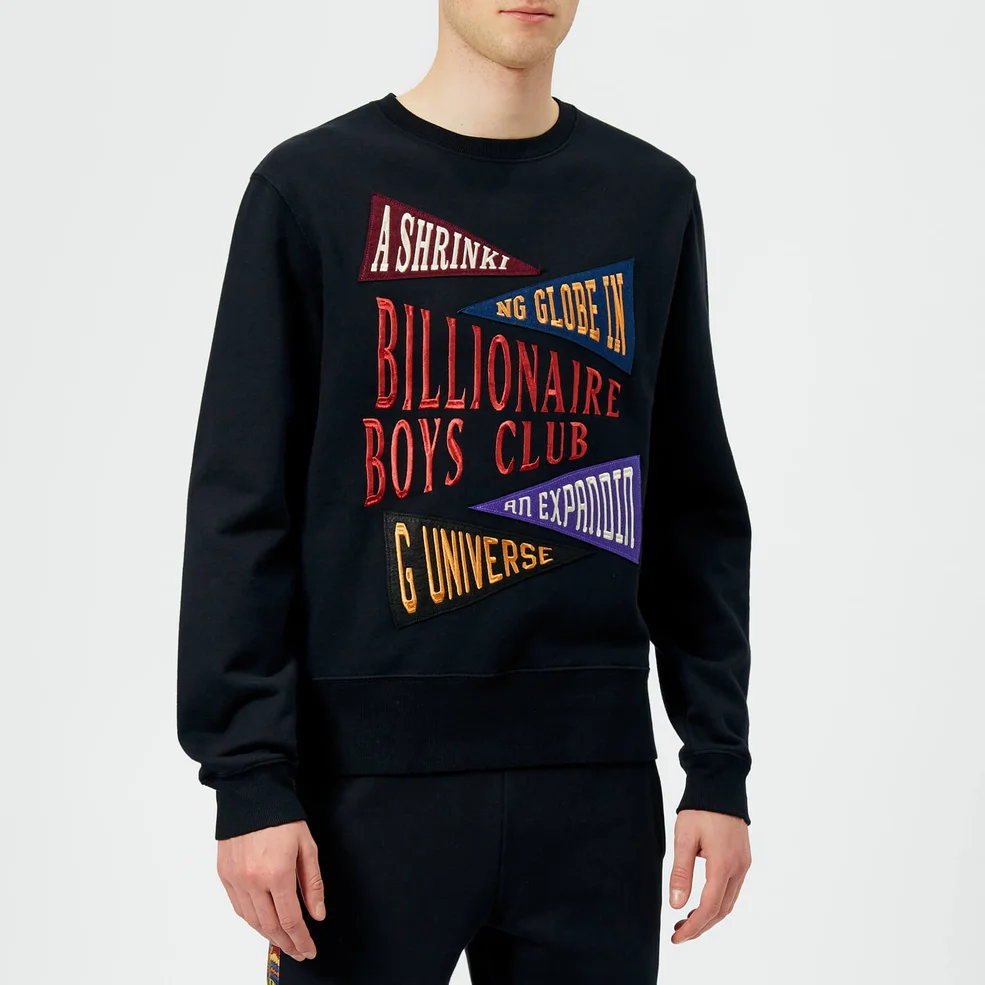 Billionaire Boys Club Men's Pennant Applique Crew Neck Sweatshirt - Black Image 1