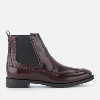Tod's Women's Flat Chelsea Boots - Burgundy
