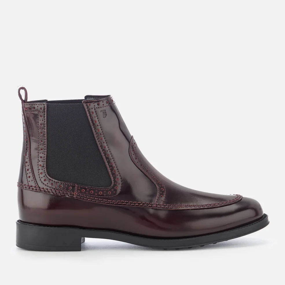 Tod's Women's Flat Chelsea Boots - Burgundy Image 1