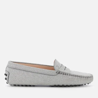 Tod's Women's Glitter Driving Shoes - Grey