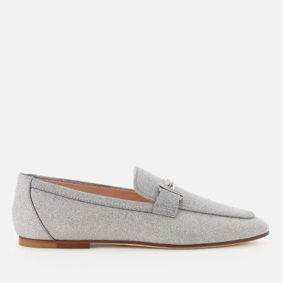 Tod's Women's Leather Loafers - Silver
