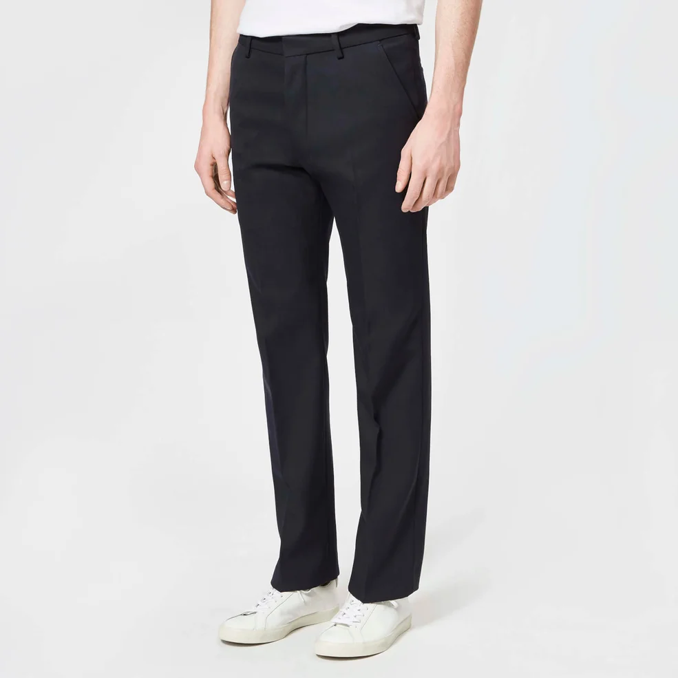 AMI Men's Straight Fit Trousers - Navy Image 1