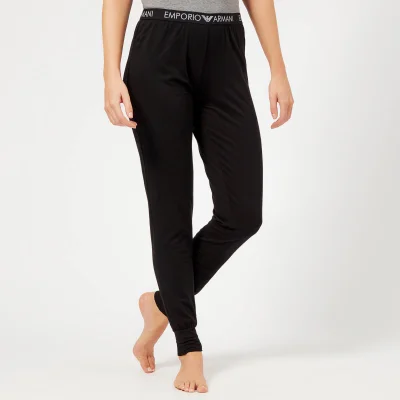 Emporio Armani Women's Iconic Logoband Pants with Cuffs - Black