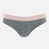 Emporio Armani Women's Iconic Logoband Bi Pack Briefs - Nude/Dark Melange Grey - Image 1