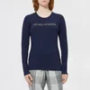 Emporio Armani Women's Basic Cotton Long Sleeve T-Shirt - Deep Blue - Image 1