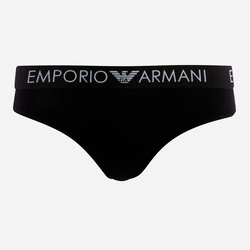 Emporio Armani Women's Iconic Logoband Bi Pack Briefs - Black Image 1
