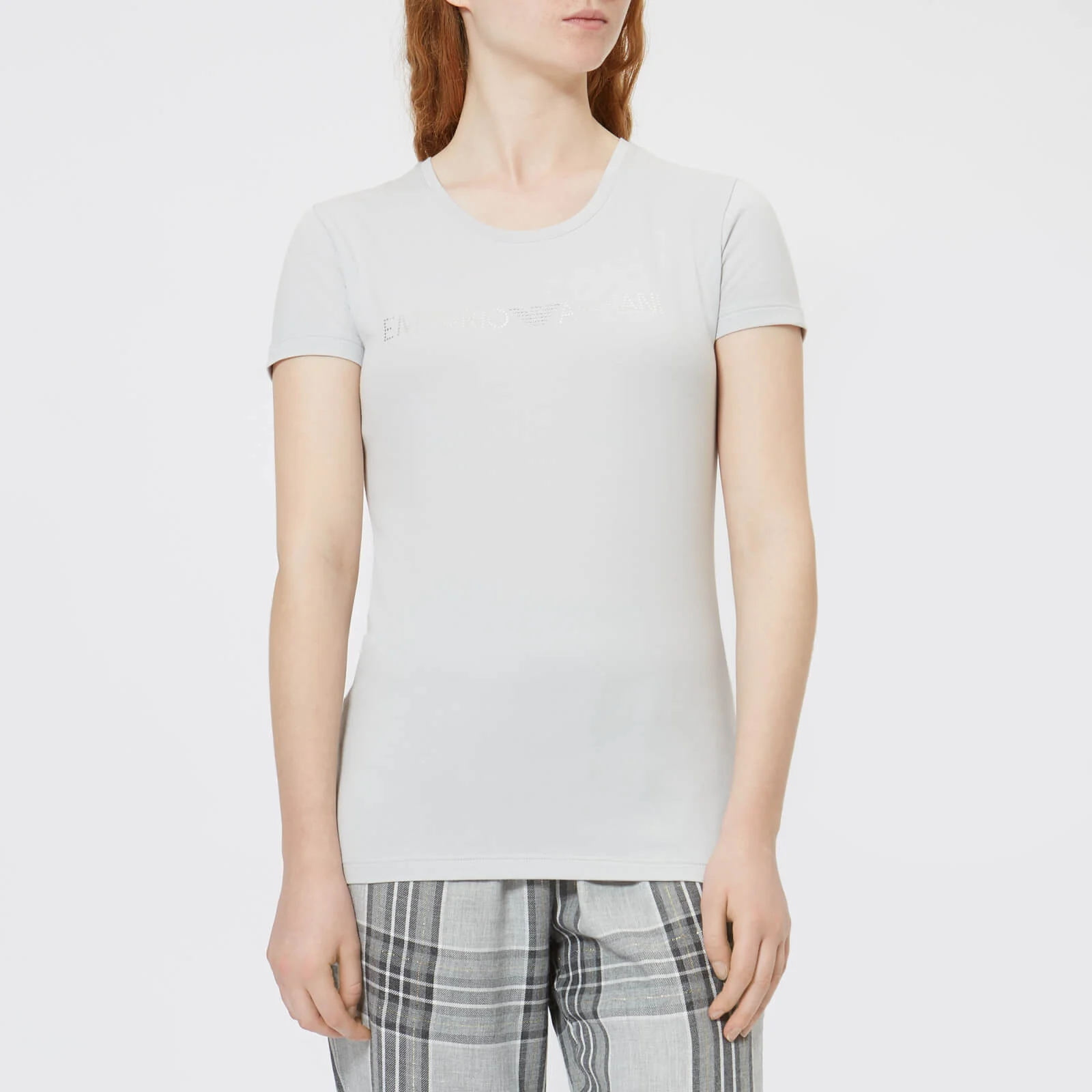 Emporio Armani Women's Basic Cotton T-Shirt - Silver Image 1