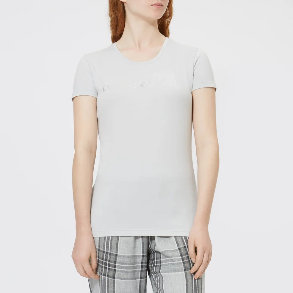 Emporio Armani Women's Basic Cotton T-Shirt - Silver Image 1