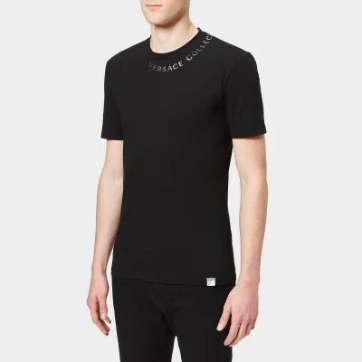 Versace Collection Men's Collar Logo T-Shirt - Black