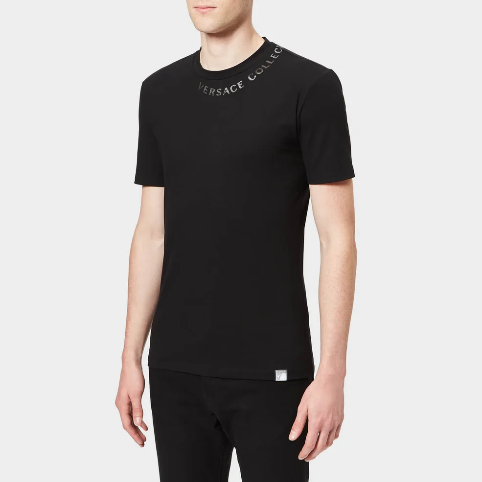 Versace Collection Men's Collar Logo T-Shirt - Black Image 1