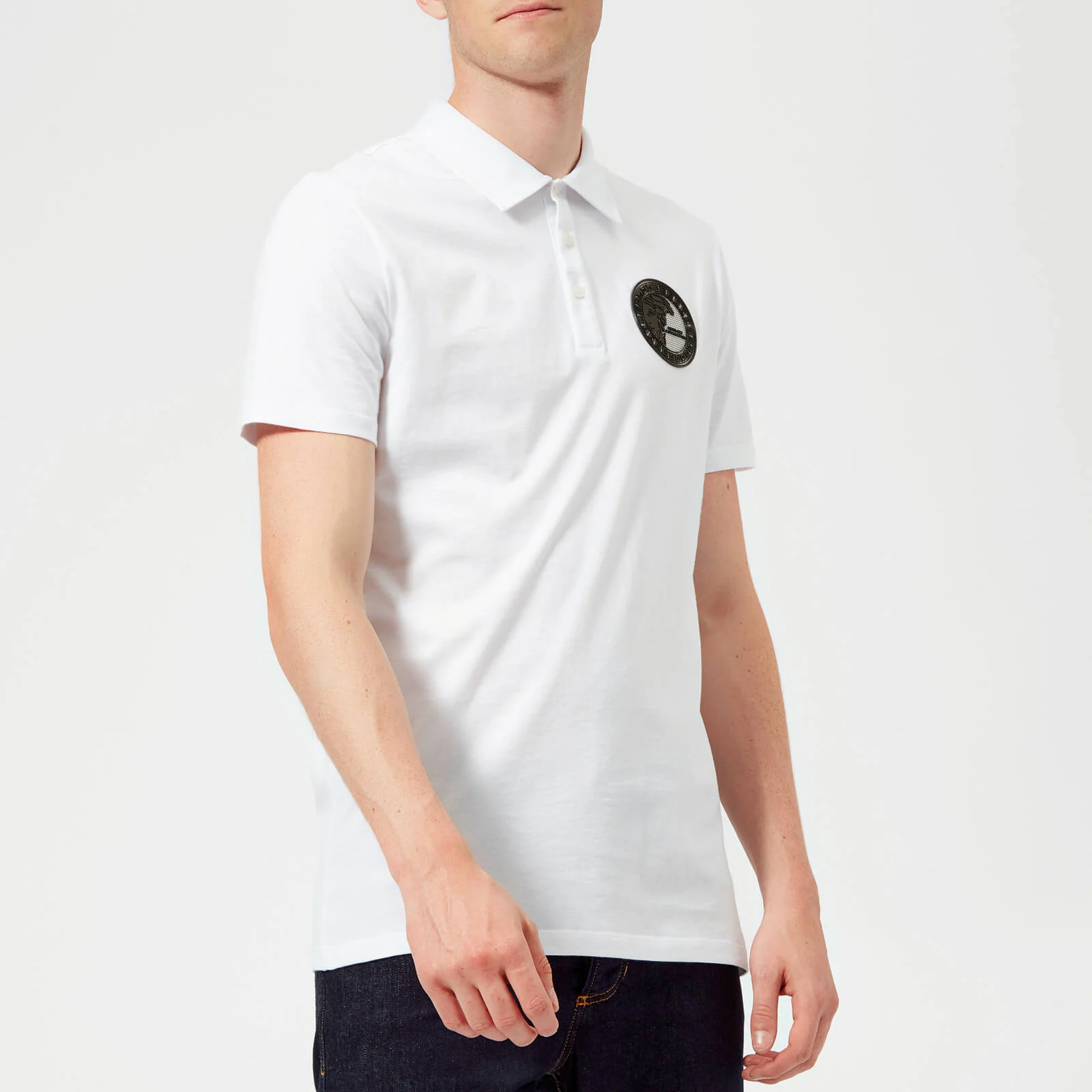 Versace Collection Men's Small Logo Polo Shirt - Bianco Image 1
