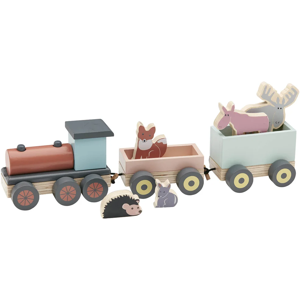 Kids Concept Edvin Animal Wood Train Image 1