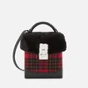 The Volon Women's Great L. Box Fur Bag - Red Check - Image 1