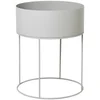 Ferm Living Plant Box and Side Table - Round - Light Grey - Image 1
