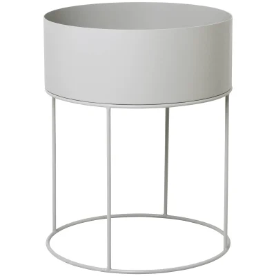 Ferm Living Plant Box and Side Table - Round - Light Grey