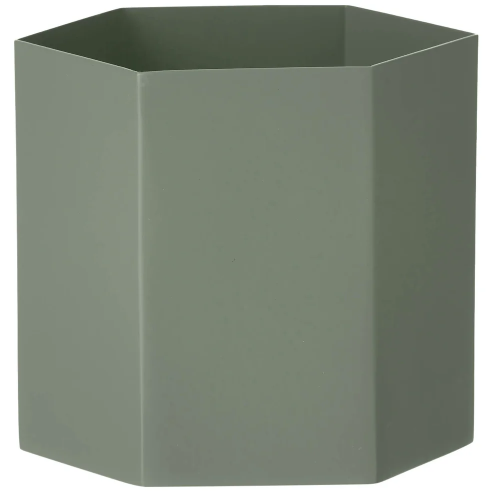 Ferm Living Hexagon Pot - Large - Dusty Green Image 1