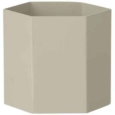 Ferm Living Hexagon Pot - Large - Light Grey