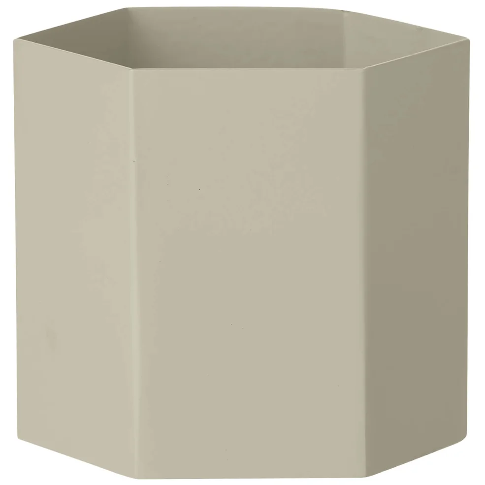 Ferm Living Hexagon Pot - Large - Light Grey Image 1