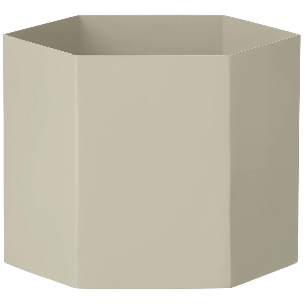 Ferm Living Hexagon Pot - Extra Large - Light Grey Image 1