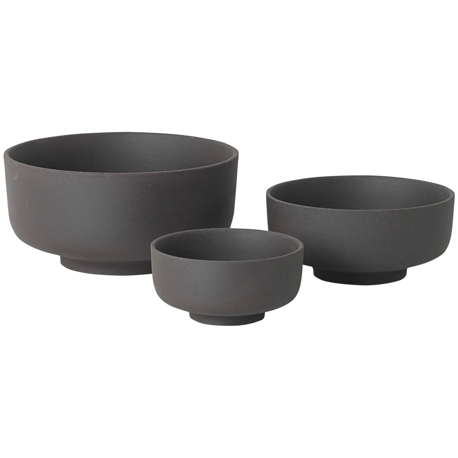 Ferm Living Sekki Bowls - Charcoal (Set of 3) Image 1