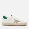 Golden Goose Women's Superstar Trainers - White/Emerald/Gold Lettering - Image 1