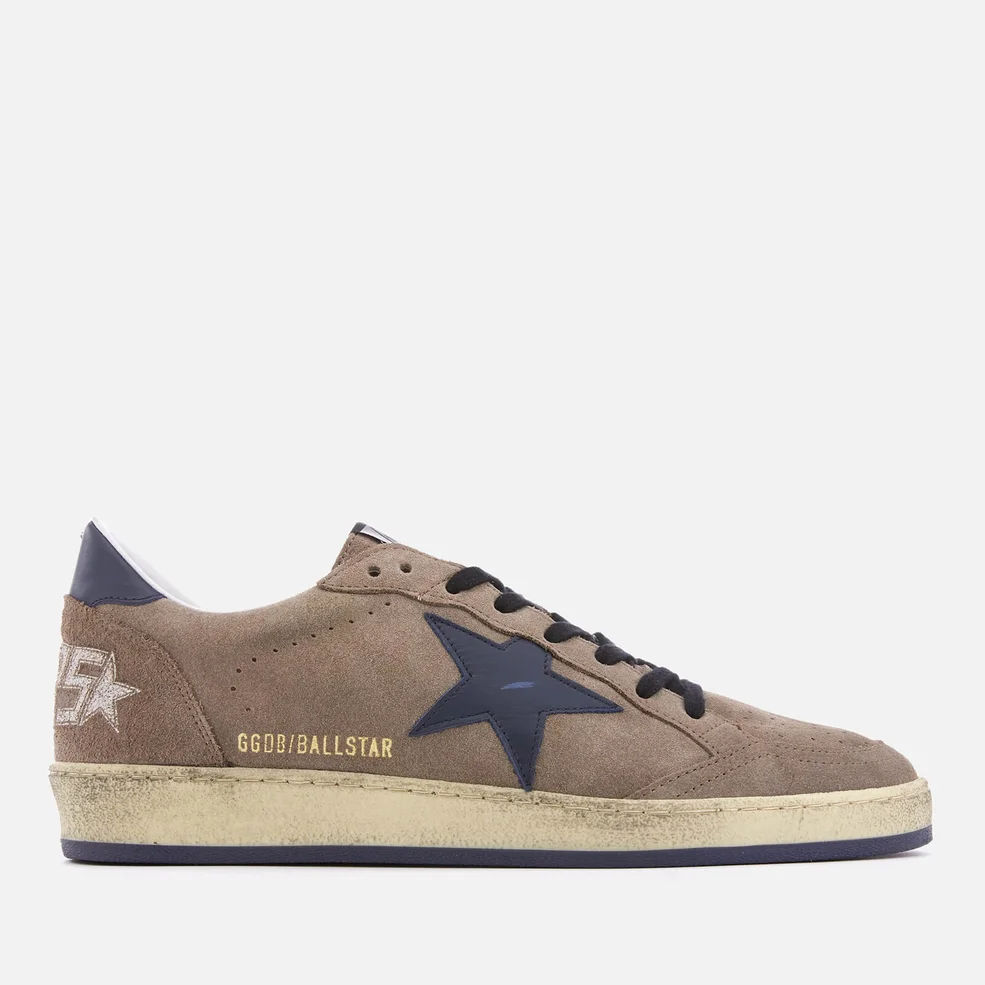 Golden Goose Men's Ball Star Sneakers - Brown Suede/Blue Star Image 1